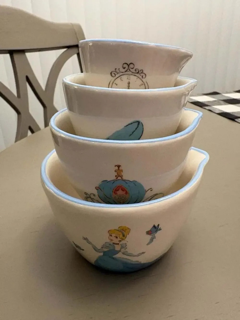 Rae Dunn Disney Princess Cinderella Ceramic Measuring Cups